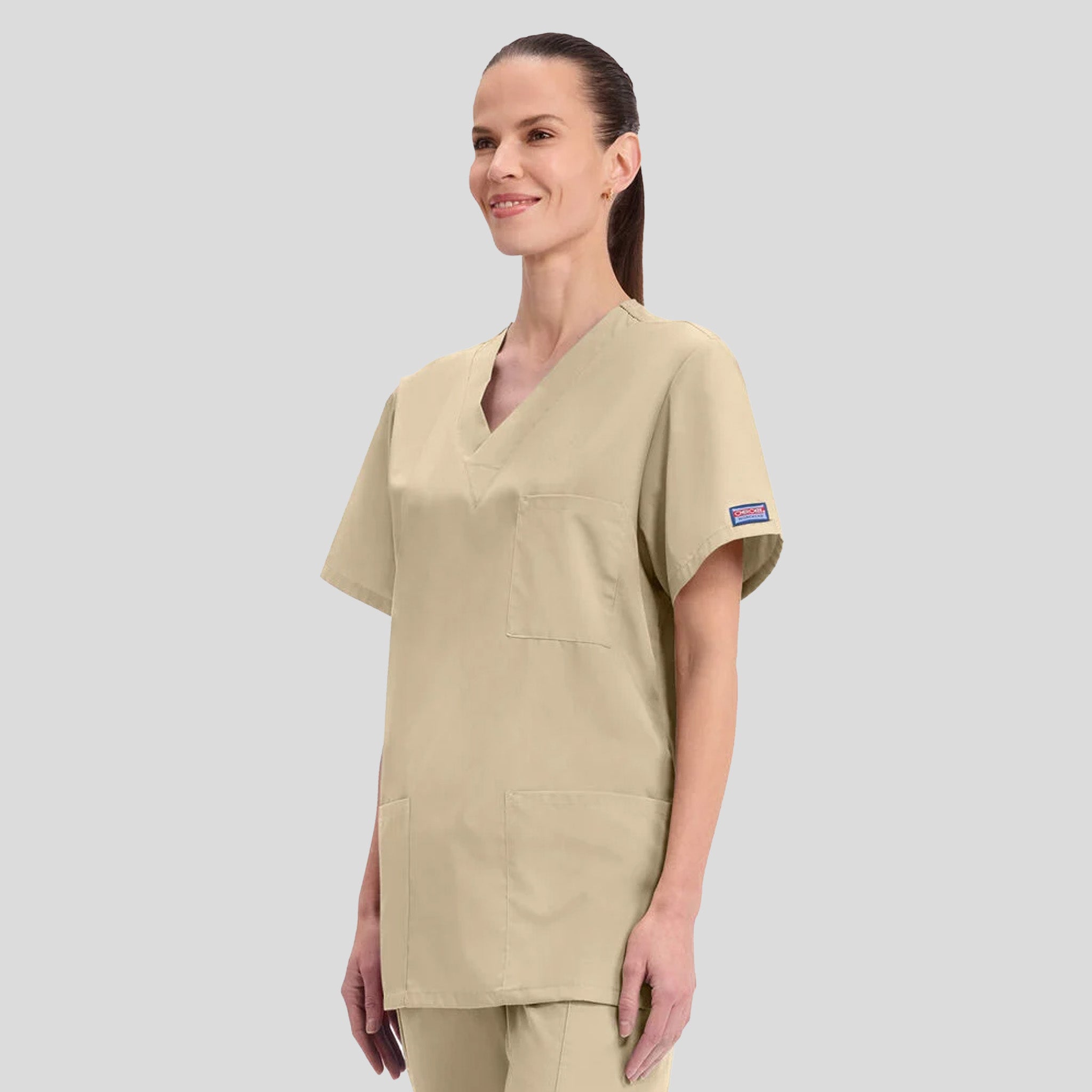 Unisex V-Neck 3 Pocket | Khaki