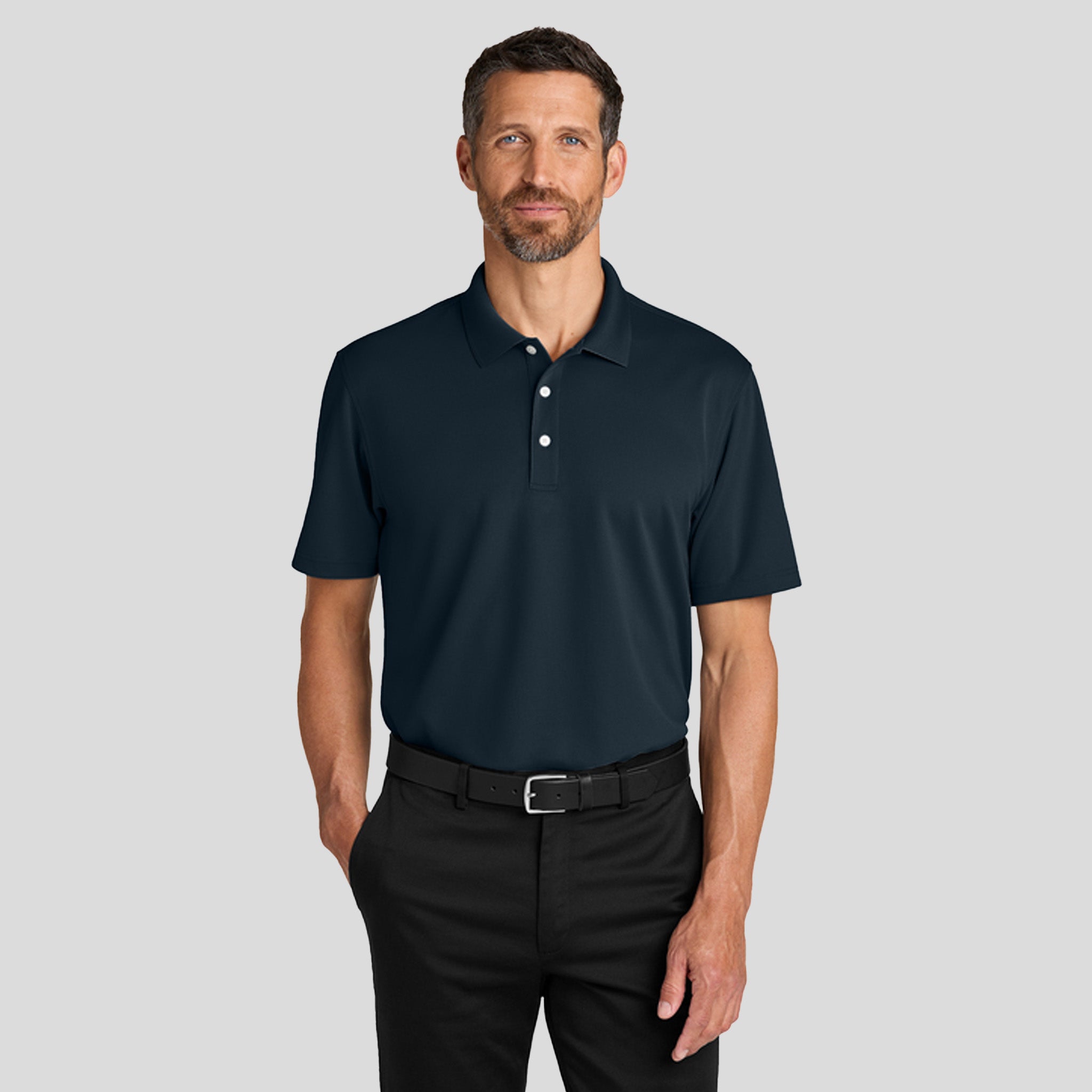 Men's Dry Zoneยฎ Stain-Release Grid Polo | Night Navy