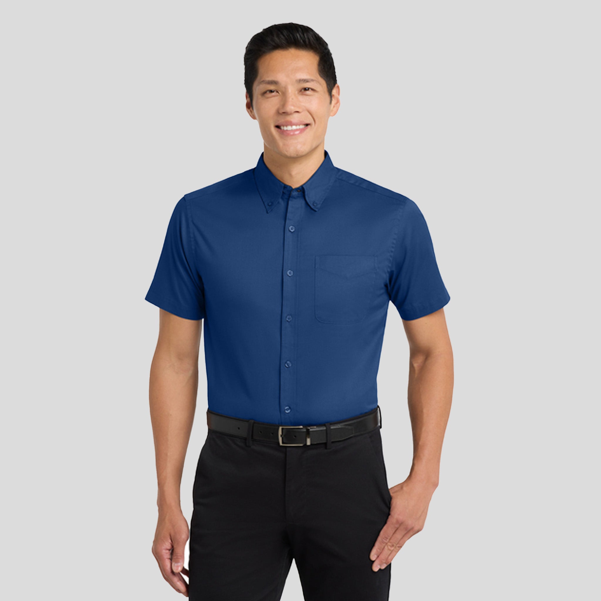 Short Sleeve Easy Care Shirt | Royal/Classic Navy