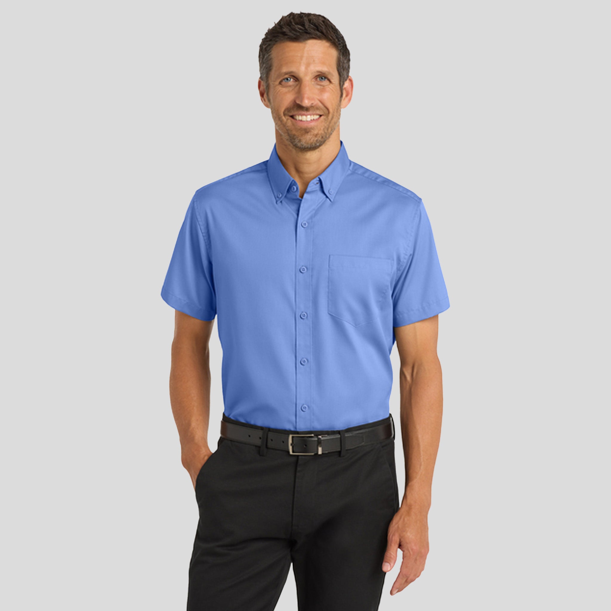 Men's Short Sleeve SuperProβ’ Twill Shirt | Ultramarine Blue