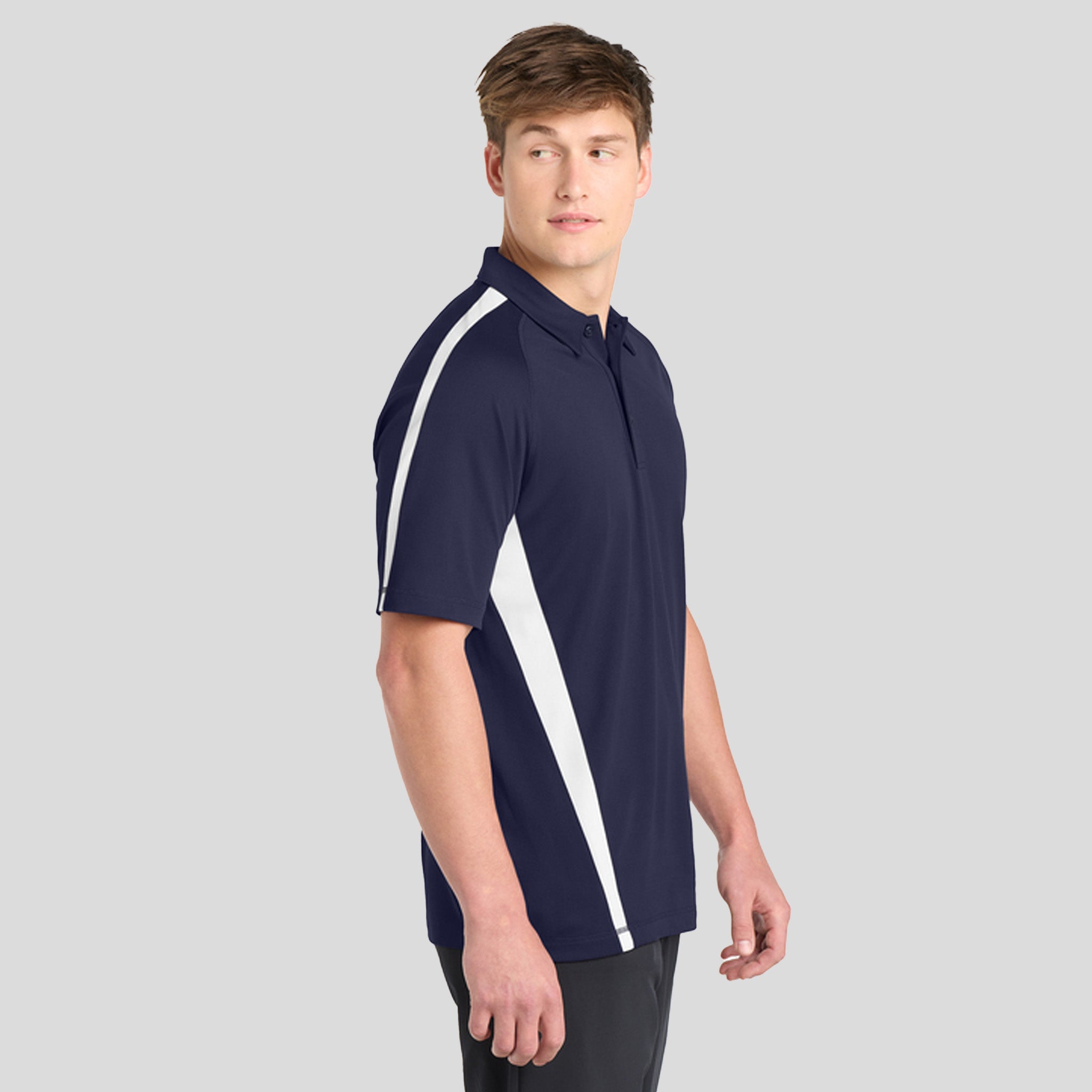 PosiChargeยฎ Micro-Mesh Colorblock Polo | Navy/White
