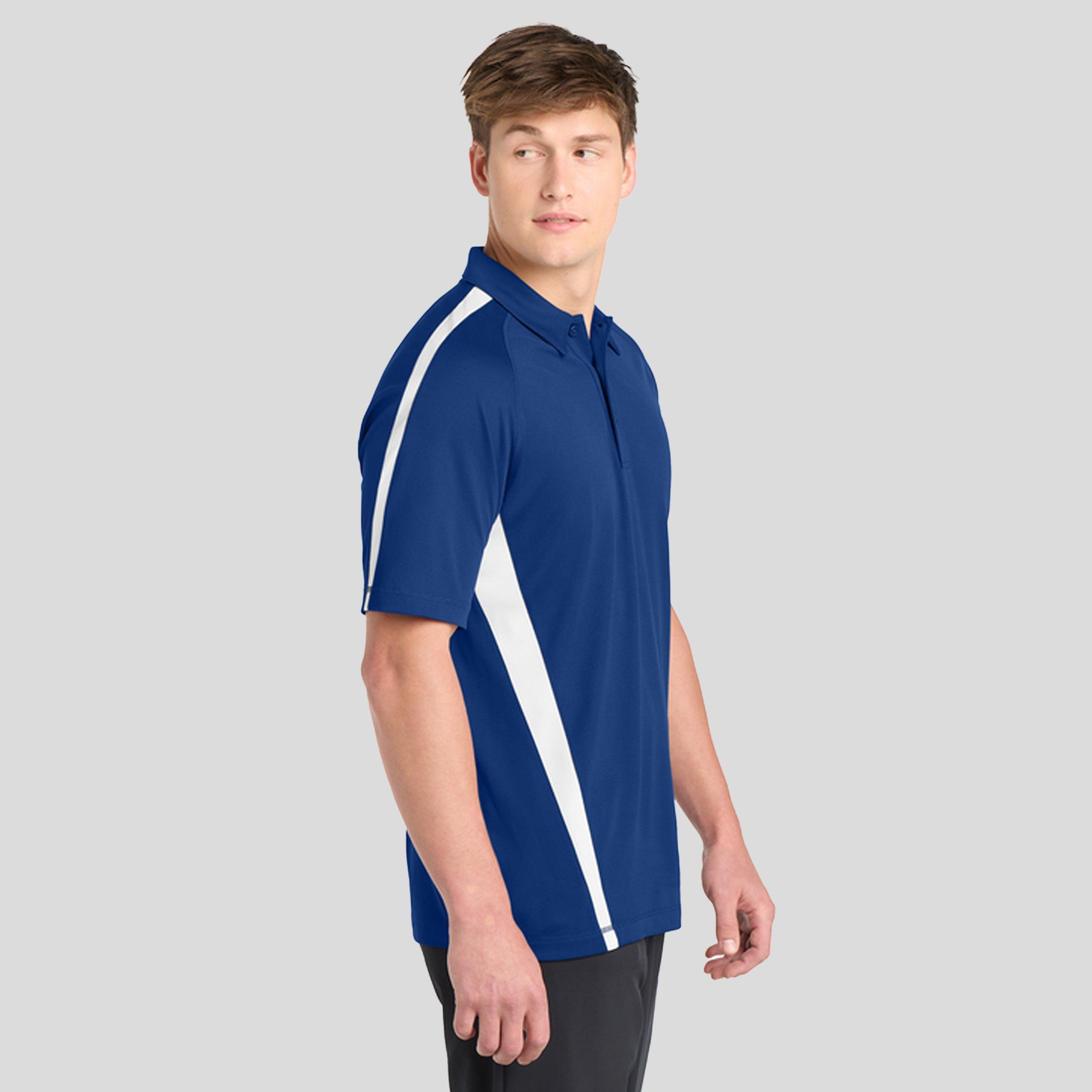 PosiChargeยฎ Micro-Mesh Colorblock Polo | Royal/White