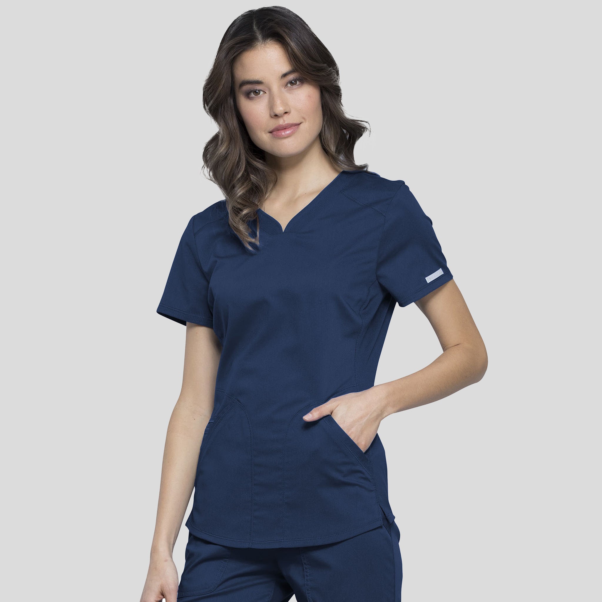 2-Pocket Sweetheart V-Neck | Navy